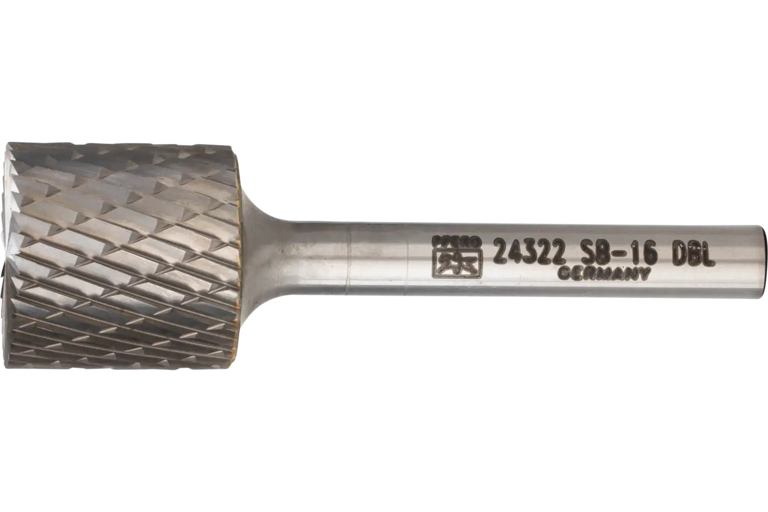 Picture of Pferd Carbide Bur SB-16 Cylindrical End Cut Double Cut 3/4" x 3/4" x 1/4" Shank